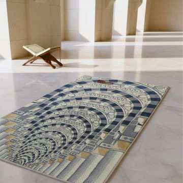 Prophet Mosque Multiarchs Padded Prayer Mat With HandBag