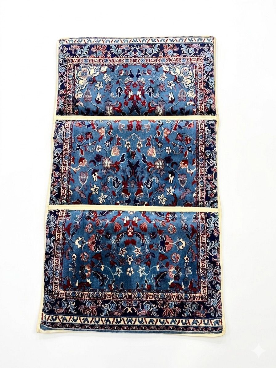 Premium Rawdah Mubarakah Foldable Prayer Mat with Backrest Support