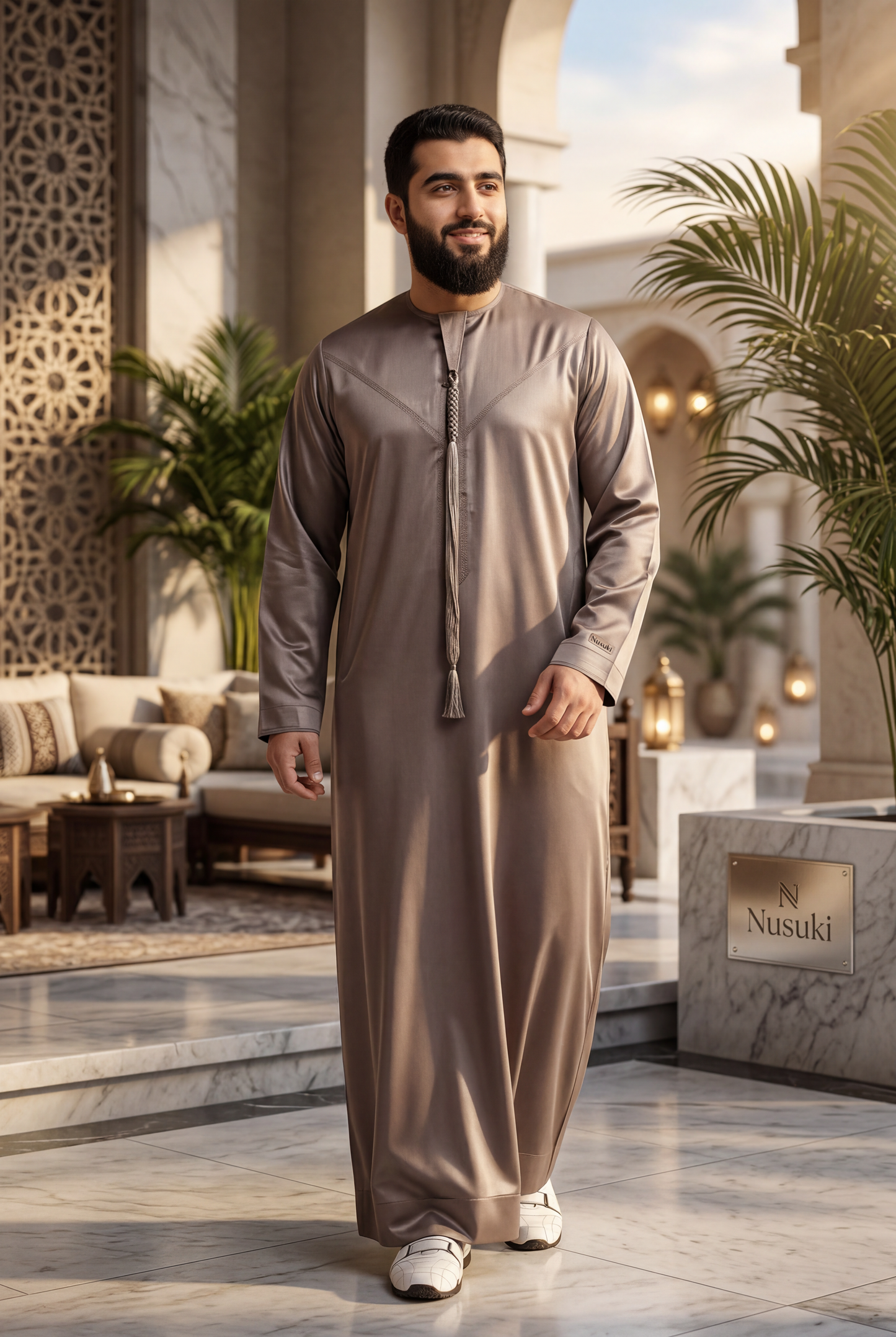 Nusuki Emarati Thobe With Tassel - Mix Colors - Men's Clothing For Ramadhan , Eid & Casual Use - Thaub , Thawb Thaob , Jubba , Dishdasha