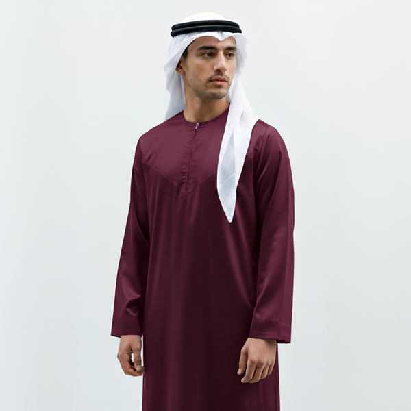 Nusuki Emarati Thobe - Burgundy
