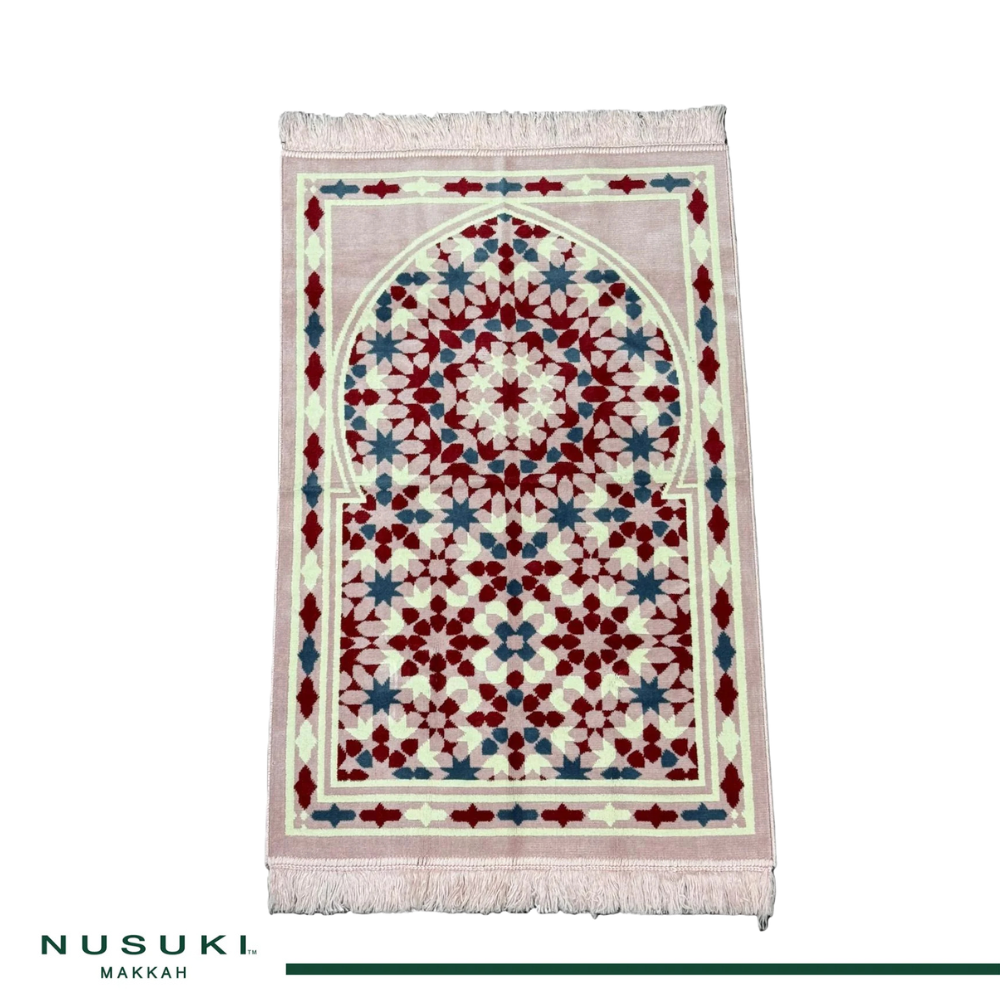 Minwal Fur Prayer Mat – Rose Arabesque - Design 5