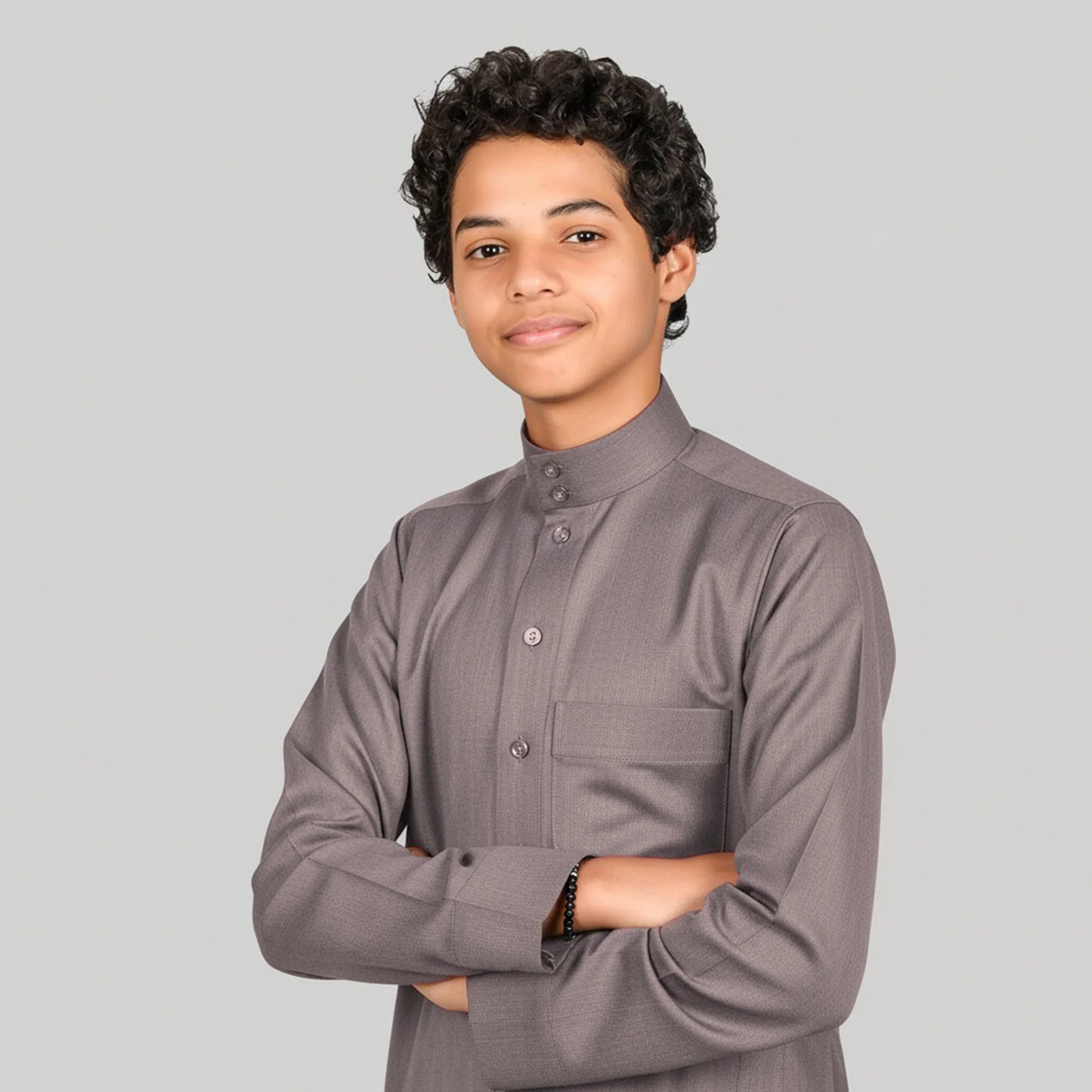 Kids Winter Thobe - Light Brown - For Ramadhan , Eid , Events & Casual Use - Thaub , Thawb Thaob , Jubba , Dishdasha
