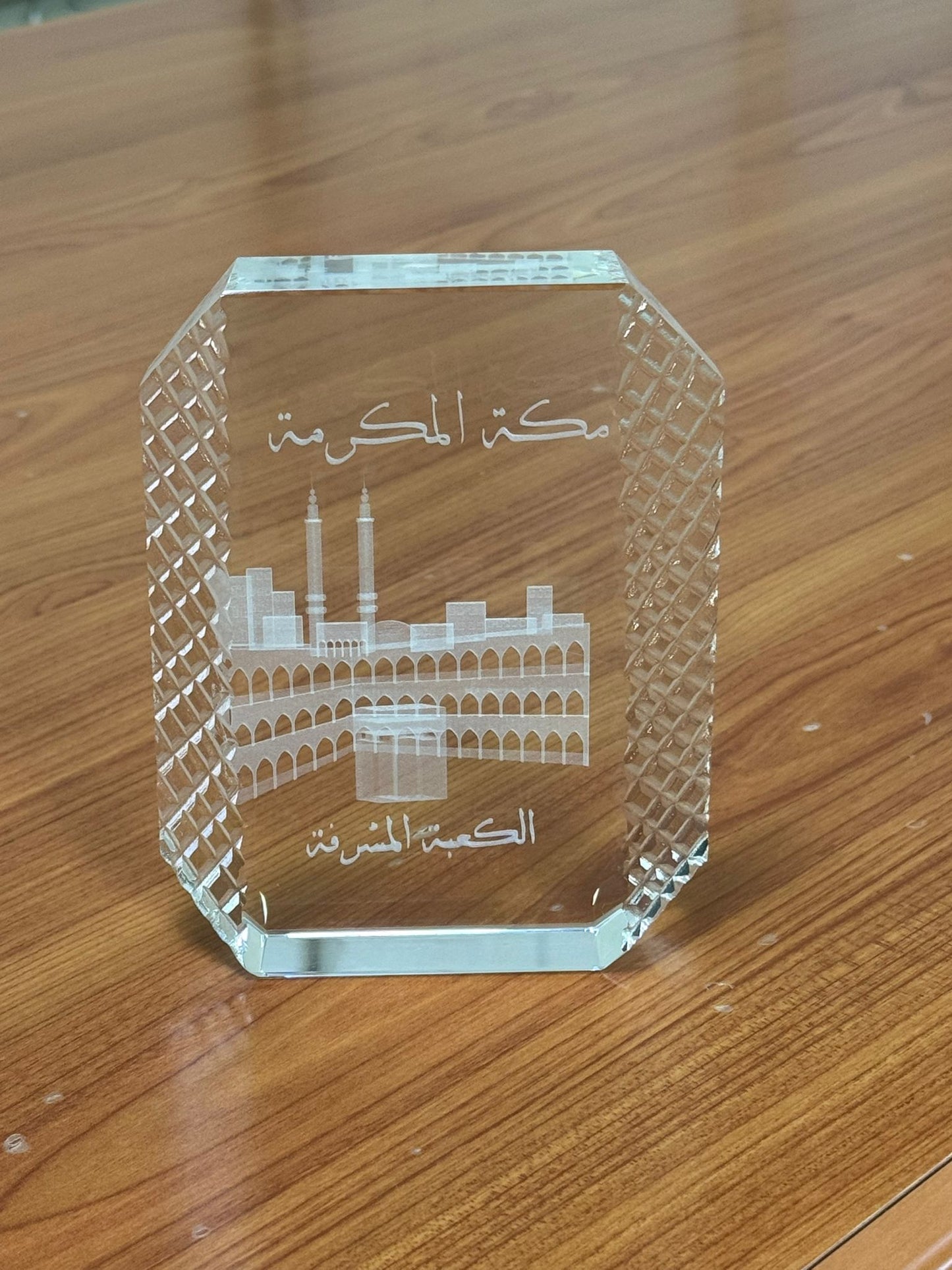 3D Crystal Religious Gift - Makkah Mukarramah & Allah Calligraphy Glass Decor