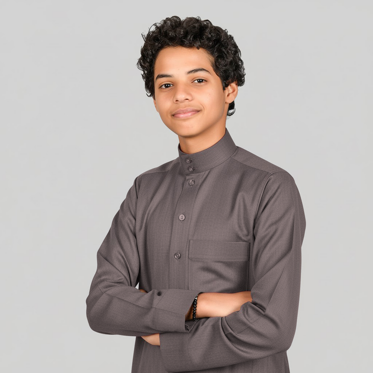 Kids Winter Thobe - Dark Brown