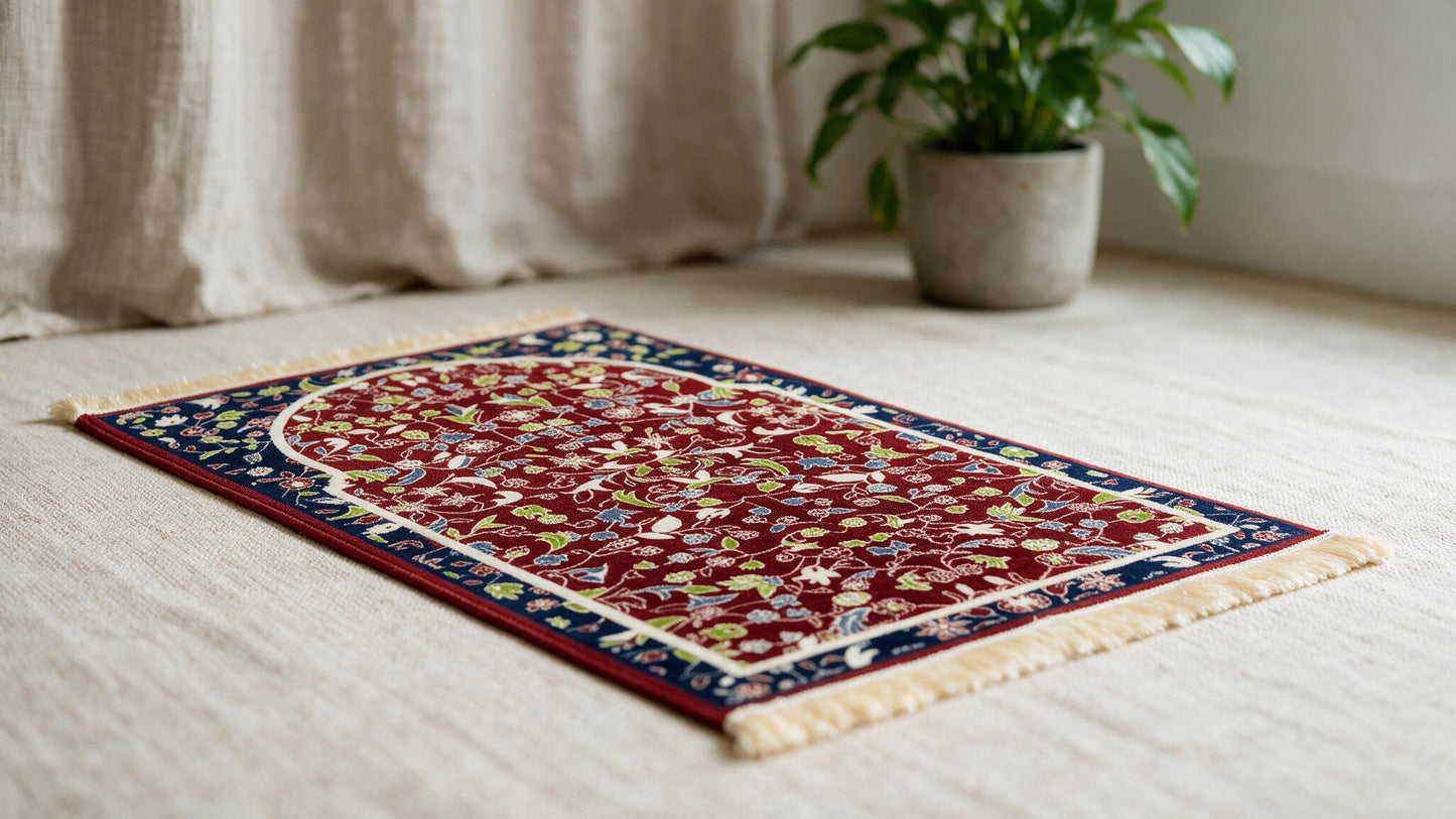 Al Rawdha Modern Prayer mat With Matching Handbag