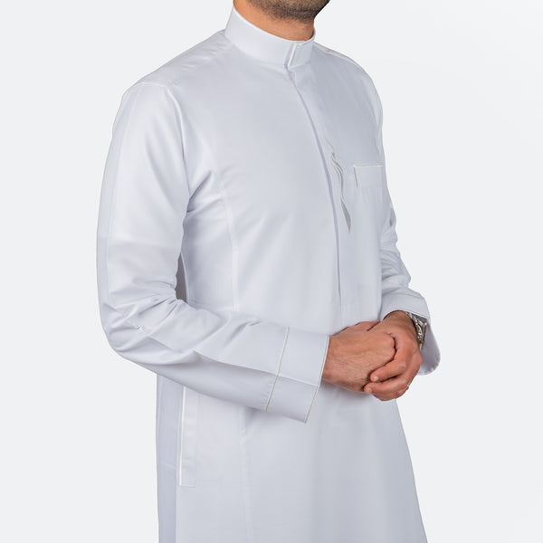 Modern Embroidery Thobe Zipper 2 - Men's Luxury Clothing For Ramadhan , Eid & Events - Jubba , Thawb , Thaob, Thoub , Dishdasha