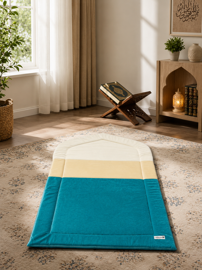 Al Dhuhaa Padded Prayer Mat with Matching Carry Bag – Luxury Soft Touch Super Comfortable Islamic Rug Sajjada Musalla