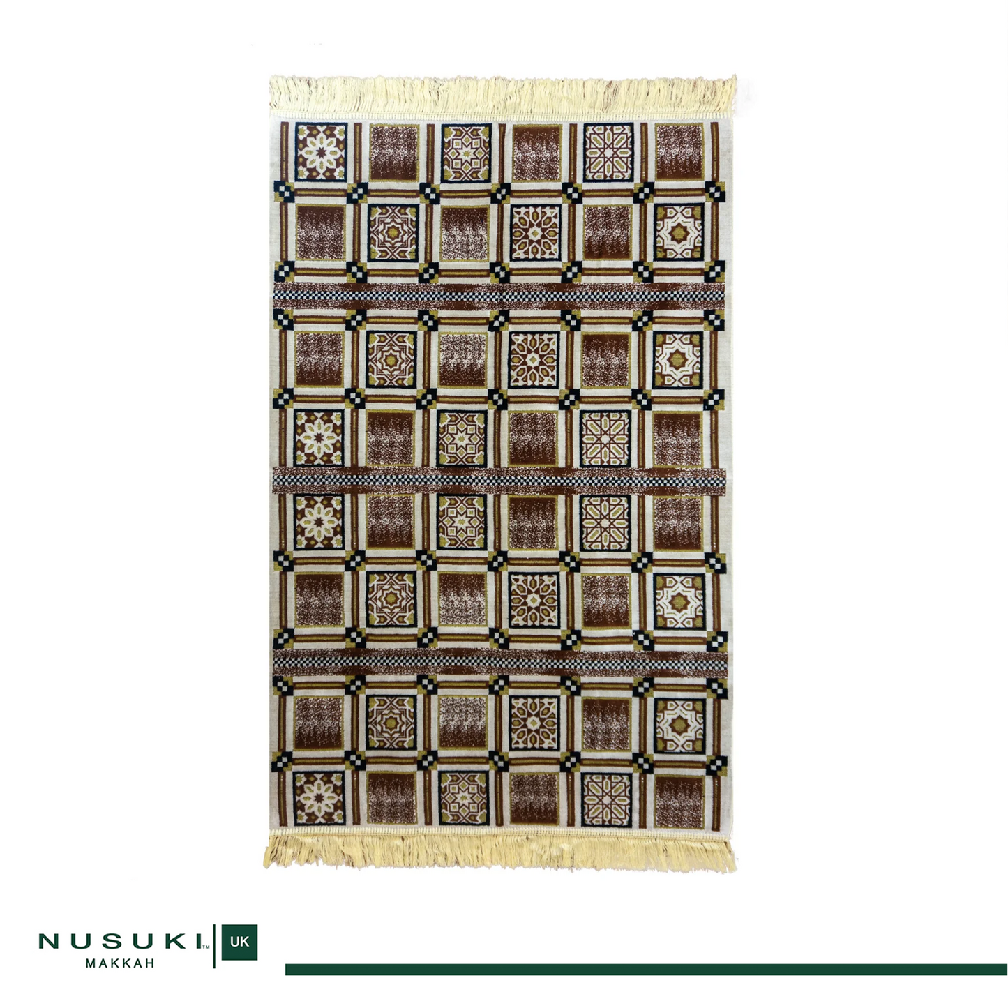 Minwal Al Mutamayiza XL Brown Prayer Mat – Salah Rug for Men & Women