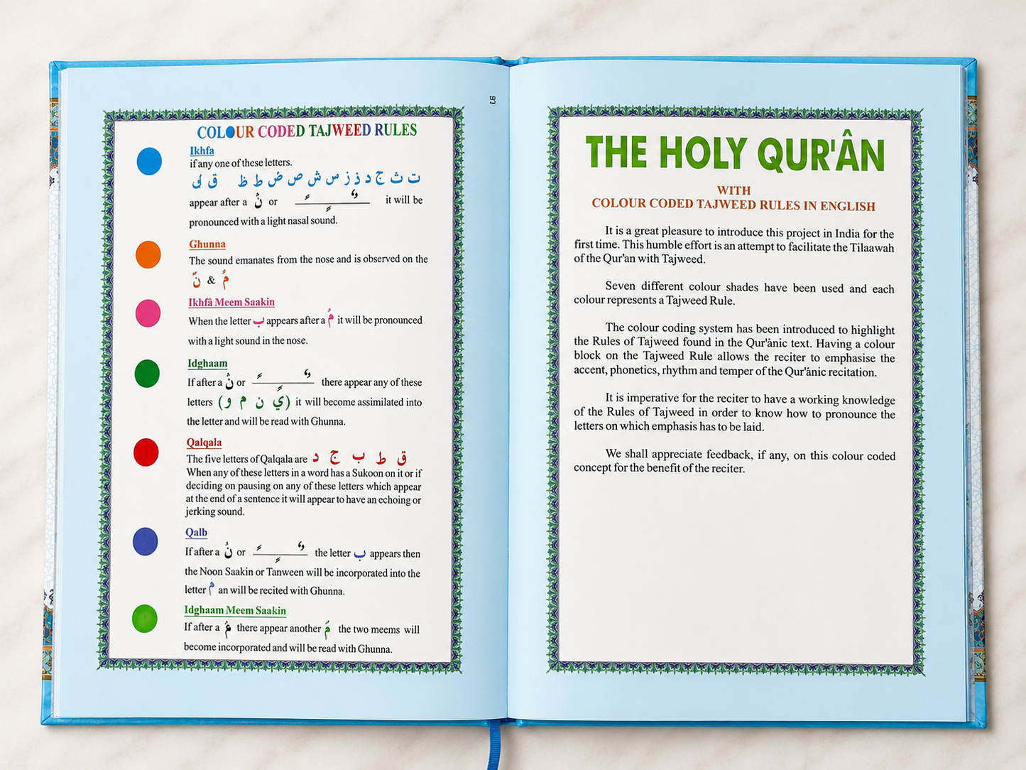 Colour Coded Tajweed Panj Parah - 5 Juz ( 1–5 )  Premium Art Paper With Hardcover - Durable Madrassah Book