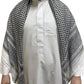 Nusuki Men’s Black Palestinian Scarf – X-Large Keffiyeh | Traditional Shemagh Wrap