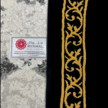 Round Black Stone Prayer Mat