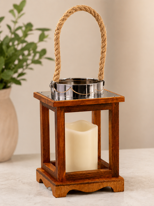 Rustic LED Hanging Lantern with Flameless Candle – Warm White Decorative Indoor & Outdoor Light