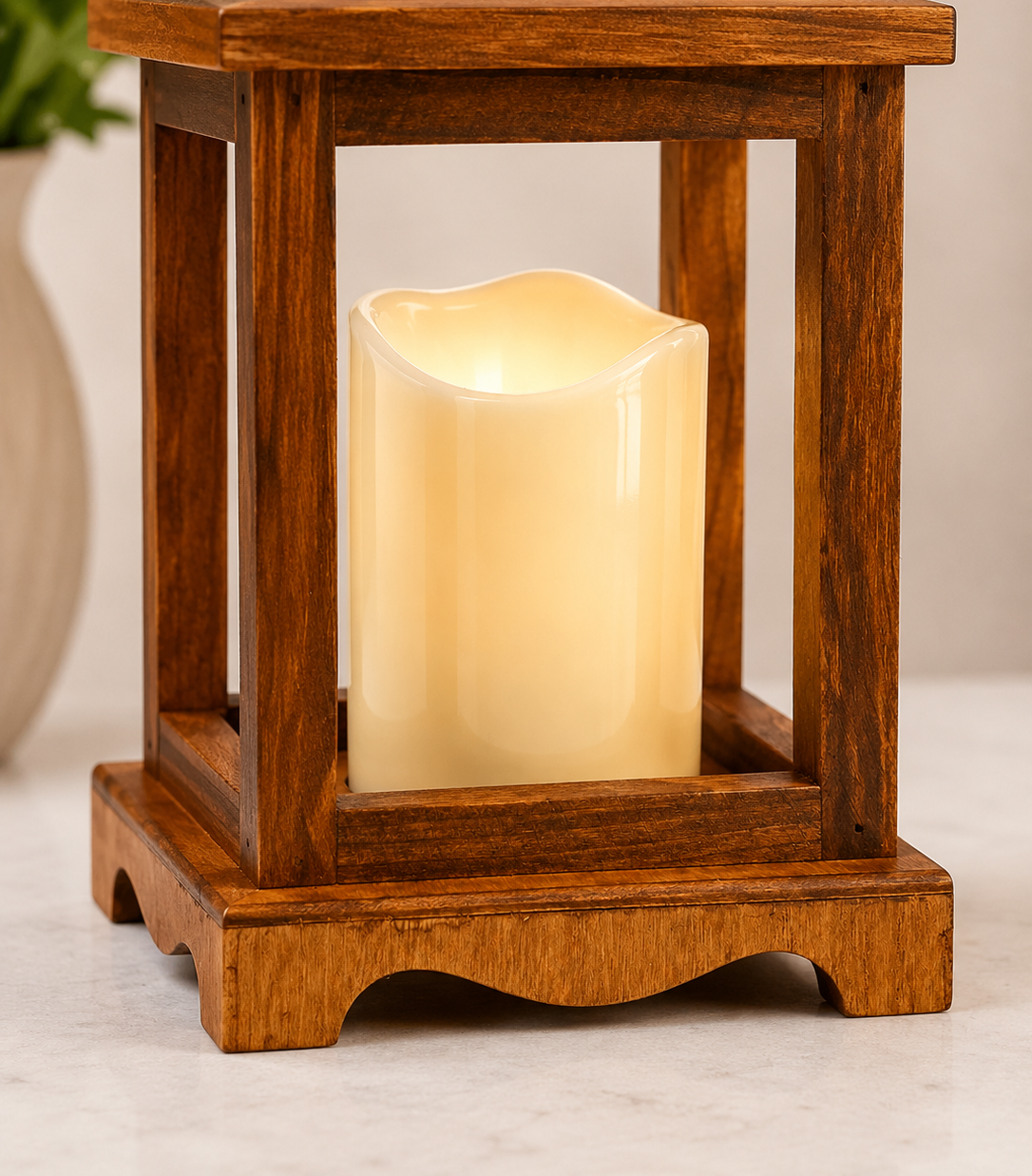 Rustic LED Hanging Lantern with Flameless Candle – Warm White Decorative Indoor & Outdoor Light