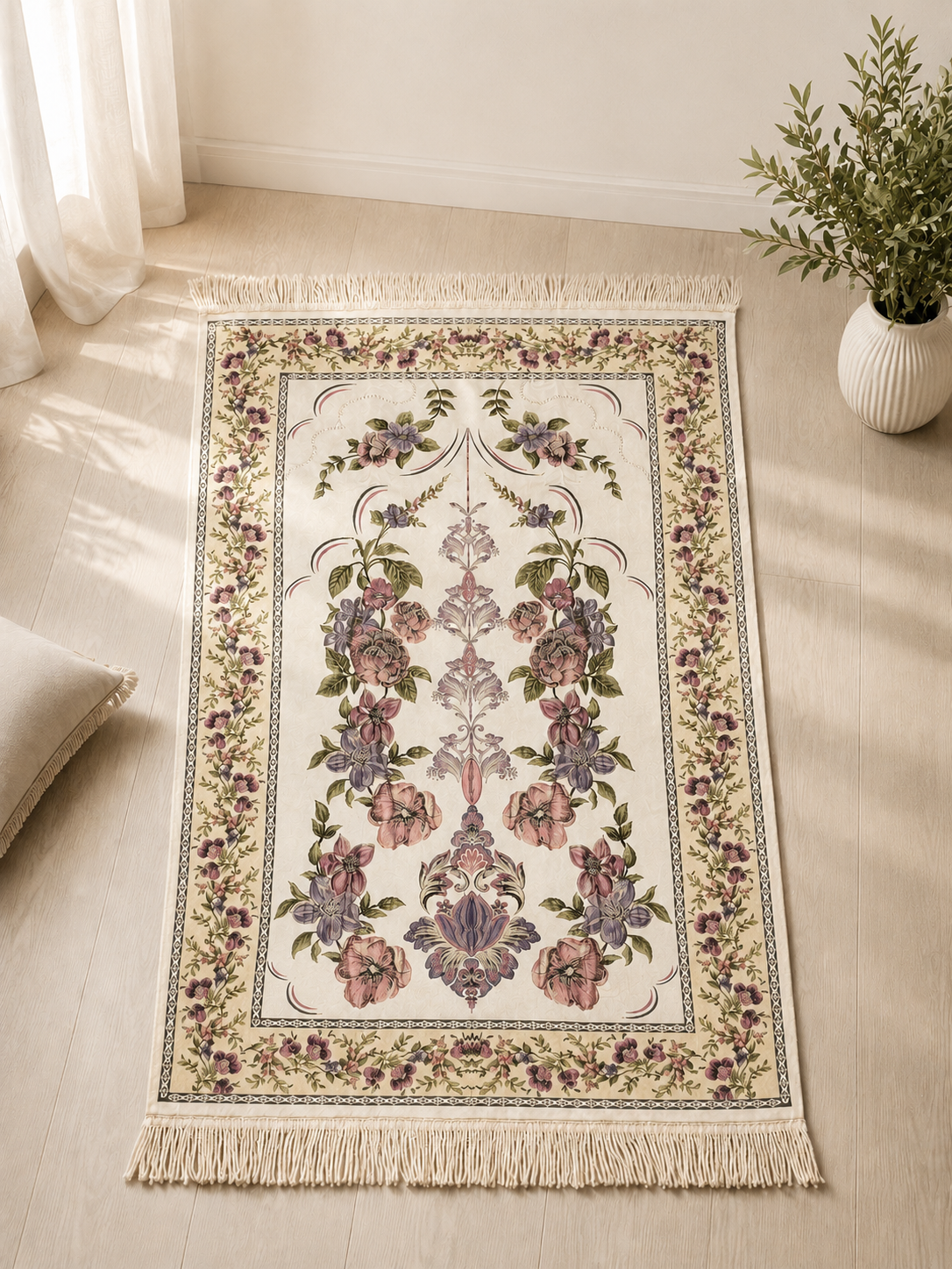 NUSUKI Premium Turkish Floral Prayer Mat