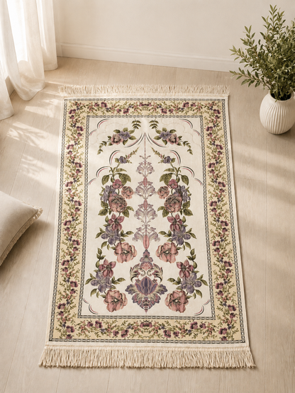 NUSUKI Premium Turkish Floral Prayer Mat