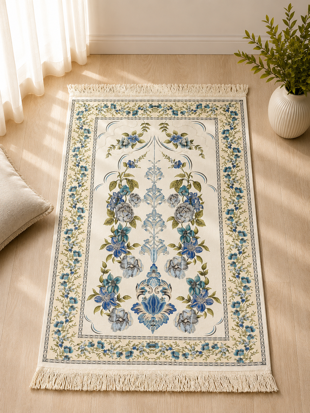 NUSUKI Premium Turkish Floral Prayer Mat
