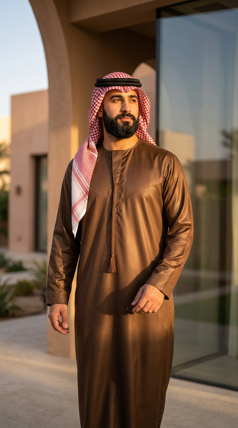 Nusuki Emarati Thobe With Tassel - Mix Colors - Men's Clothing For Ramadhan , Eid & Casual Use - Thaub , Thawb Thaob , Jubba , Dishdasha
