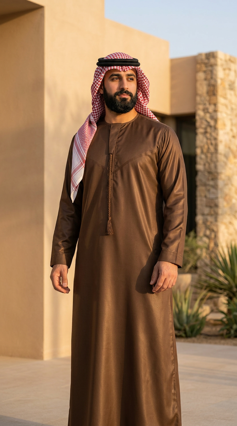 Nusuki Emarati Thobe With Tassel - Mix Colors - Men's Clothing For Ramadhan , Eid & Casual Use - Thaub , Thawb Thaob , Jubba , Dishdasha