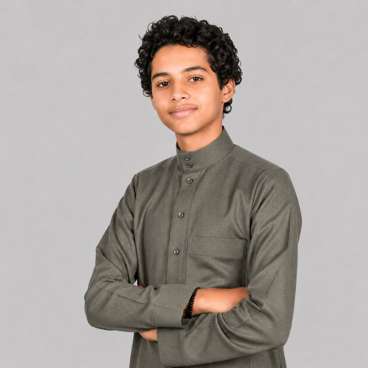 Kids Winter Thobe - Dark Grey - For Ramadhan , Eid , Events & Casual Use - Thaub , Thawb Thaob , Jubba , Dishdasha