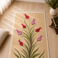 NUSUKI Turkish Embroidered Floral Prayer Mat - Tulip