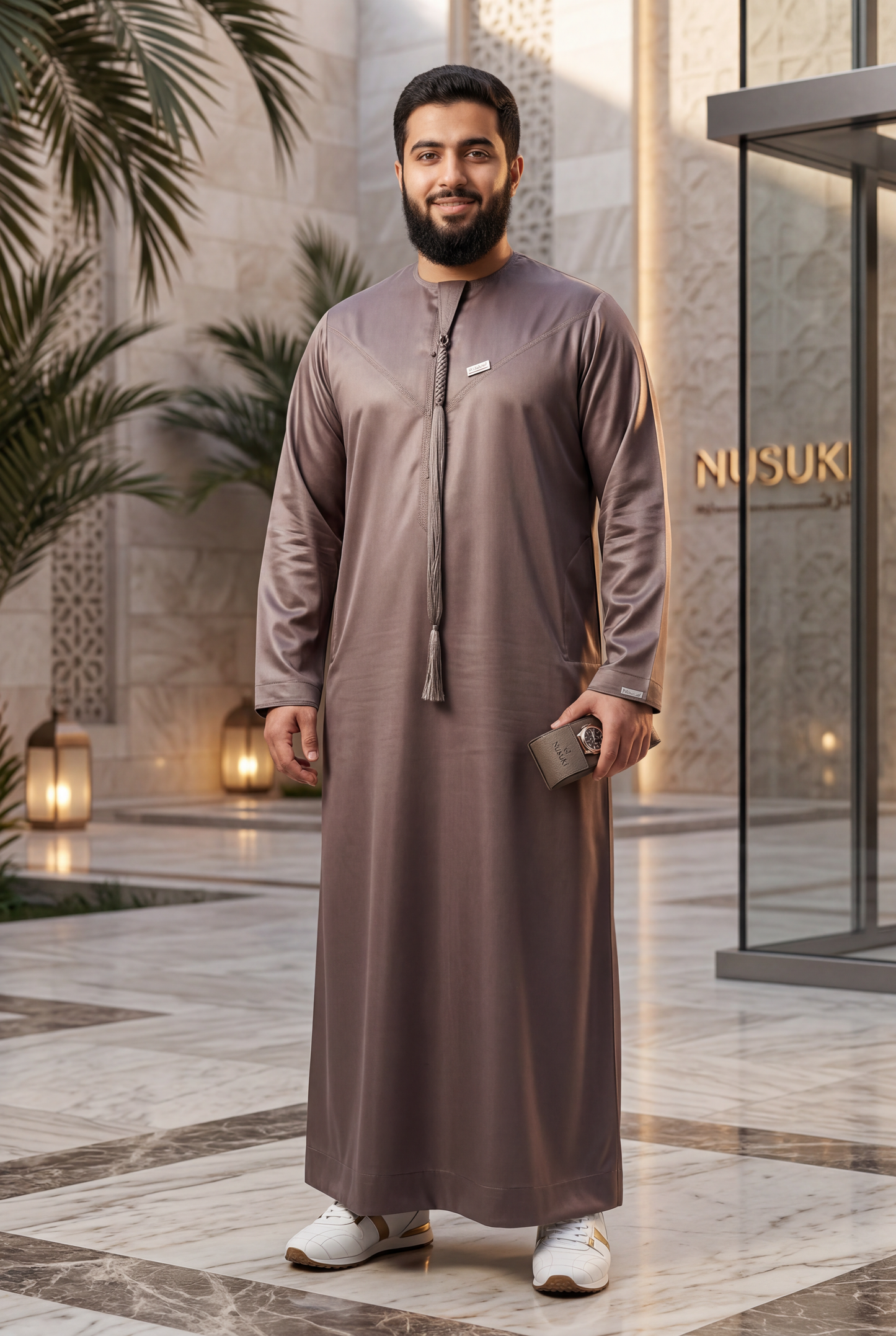 Nusuki Emarati Thobe With Tassel - Mix Colors - Men's Clothing For Ramadhan , Eid & Casual Use - Thaub , Thawb Thaob , Jubba , Dishdasha
