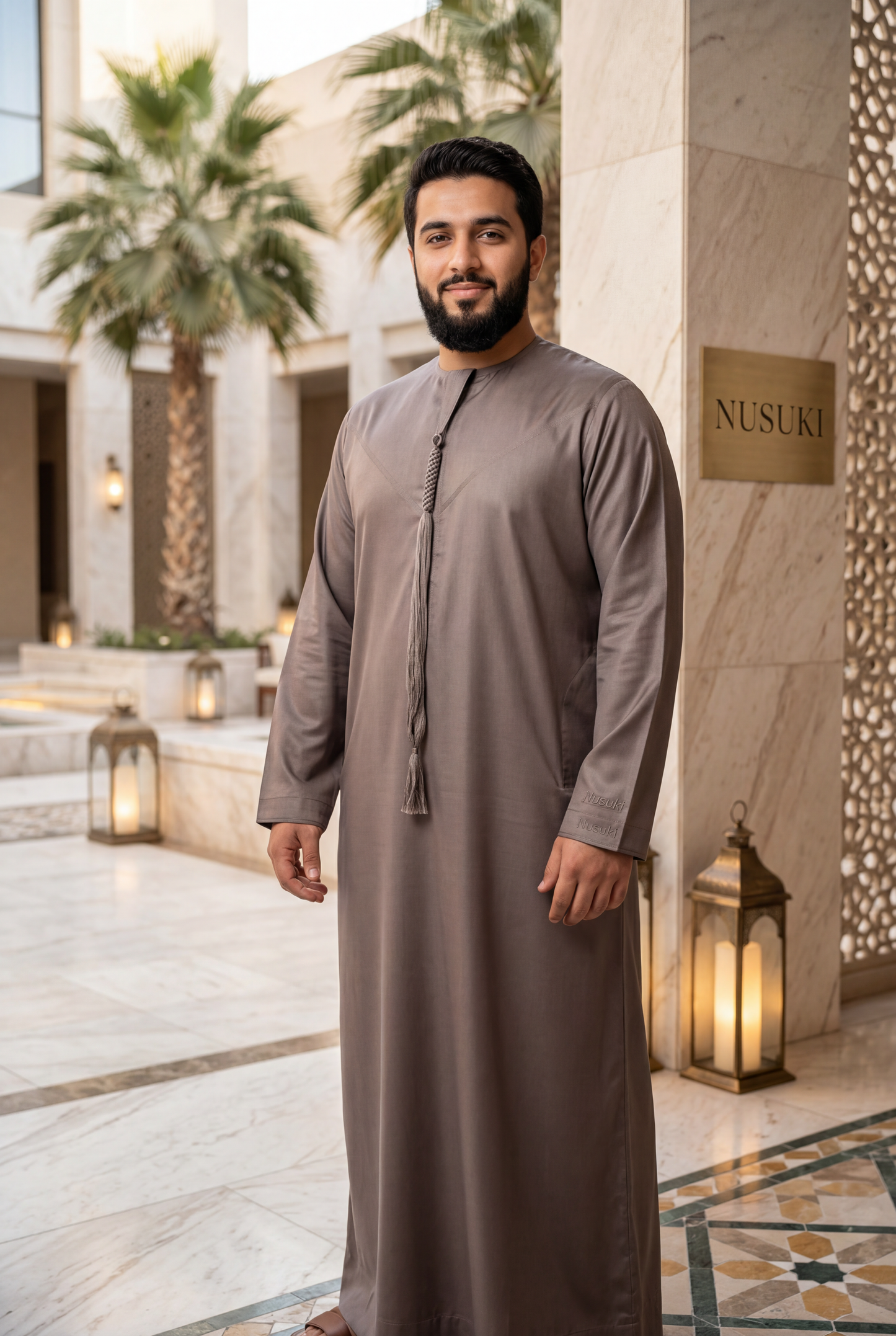 Nusuki Emarati Thobe With Tassel - Mix Colors - Men's Clothing For Ramadhan , Eid & Casual Use - Thaub , Thawb Thaob , Jubba , Dishdasha