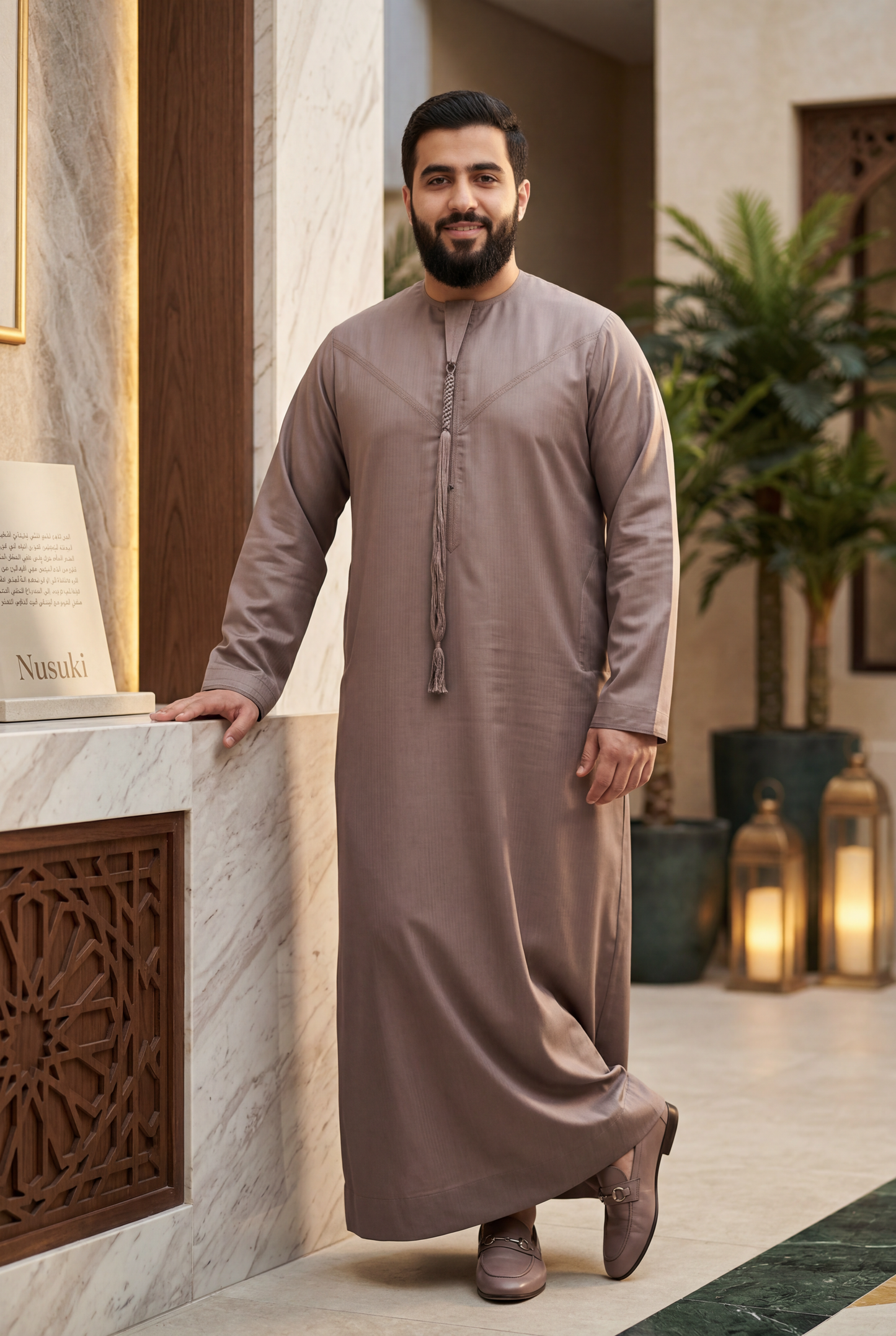 Nusuki Emarati Thobe With Tassel - Mix Colors - Men's Clothing For Ramadhan , Eid & Casual Use - Thaub , Thawb Thaob , Jubba , Dishdasha