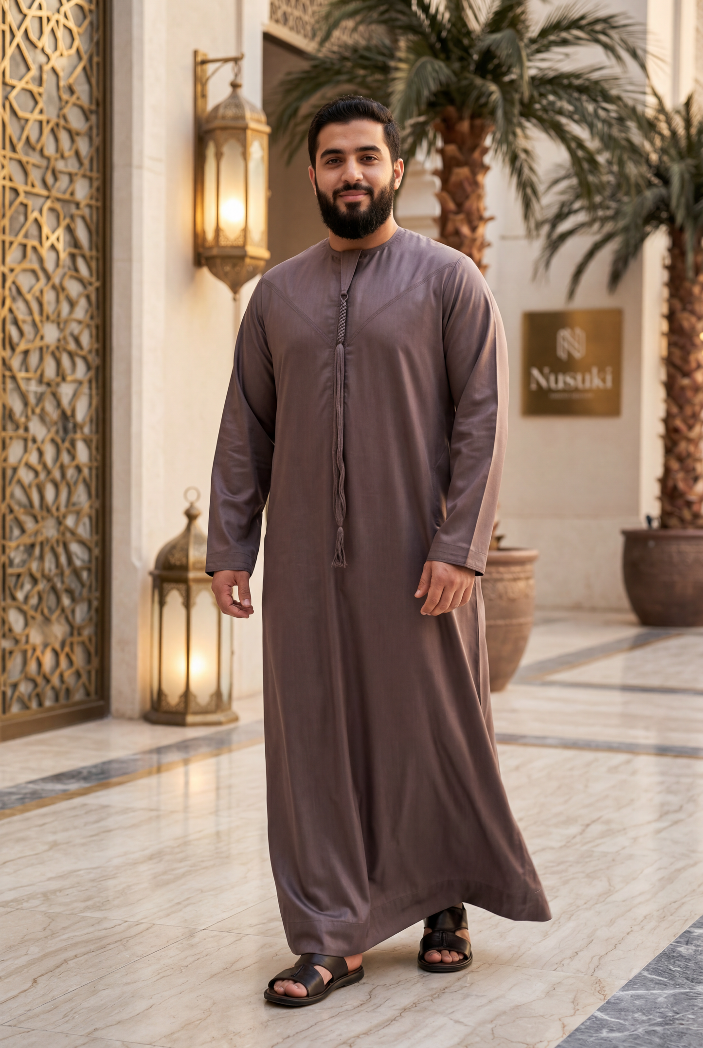 Nusuki Emarati Thobe With Tassel - Mix Colors - Men's Clothing For Ramadhan , Eid & Casual Use - Thaub , Thawb Thaob , Jubba , Dishdasha