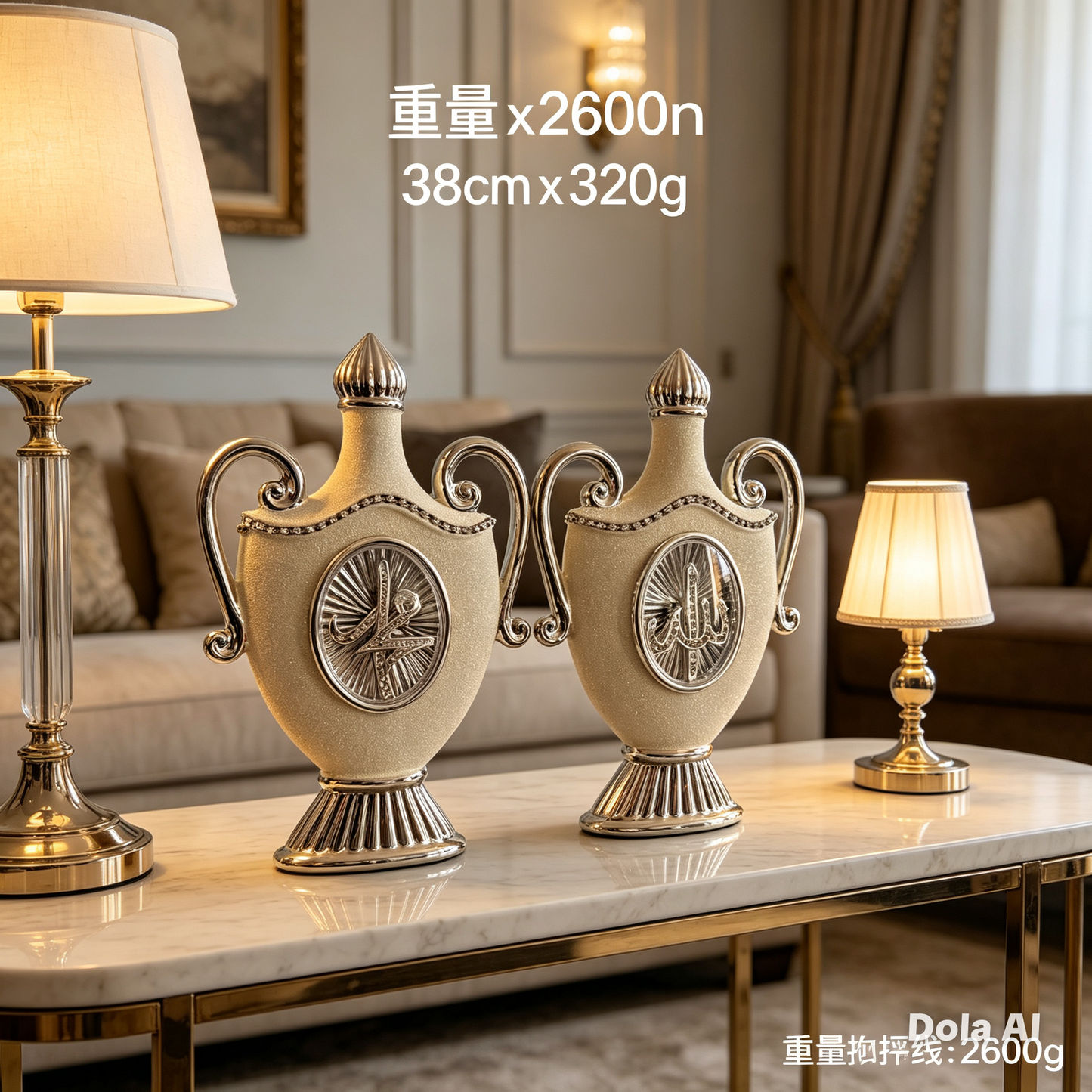 Buy 2 Get 3 Allah and Muhammad Names Vase Set - Islamic Decorative Ornament , Collectible - Clearance Sale - Religious Gift