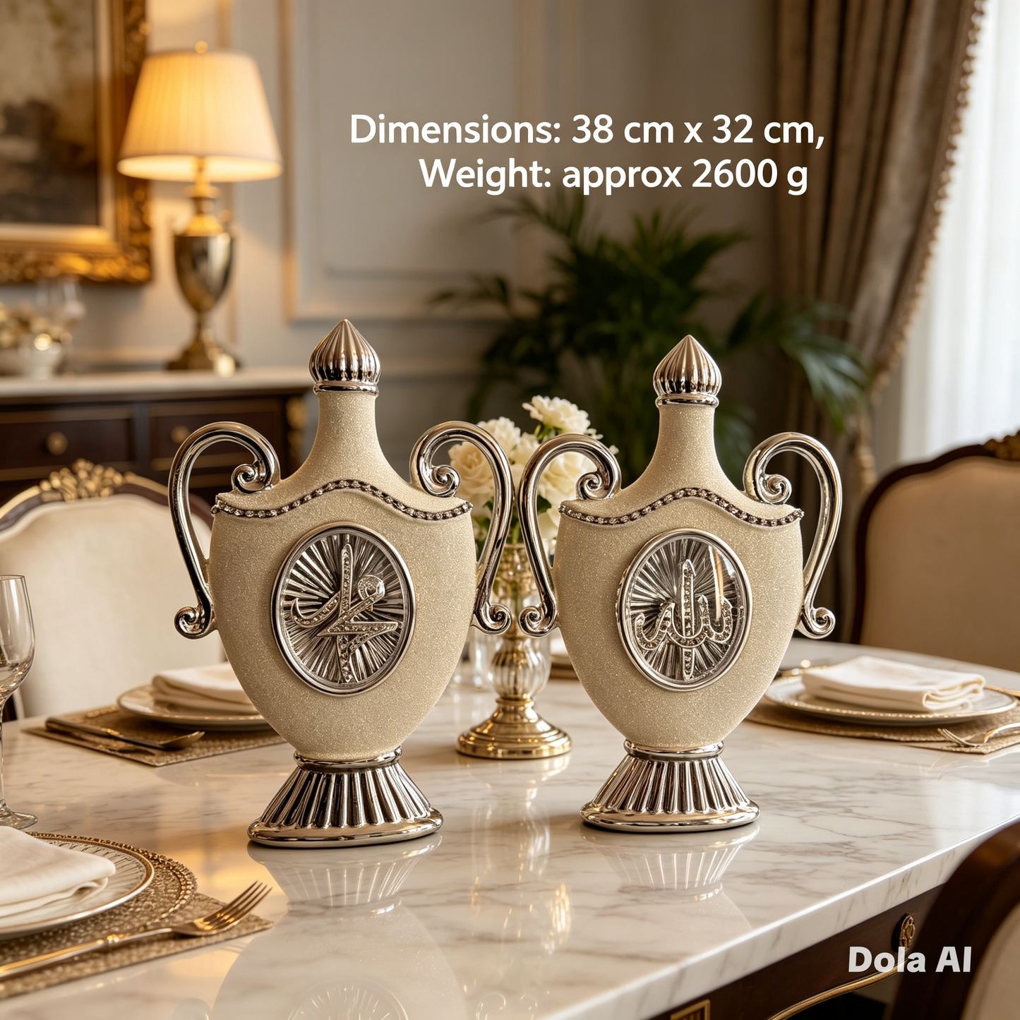 Buy 2 Get 3 Allah and Muhammad Names Vase Set - Islamic Decorative Ornament , Collectible - Clearance Sale - Religious Gift
