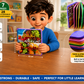 Arabic Learning Book for Kids – Fruits & Vegetables Vocabulary | 28 Arabic Names | Thick Board Pages | 10 x 10 cm