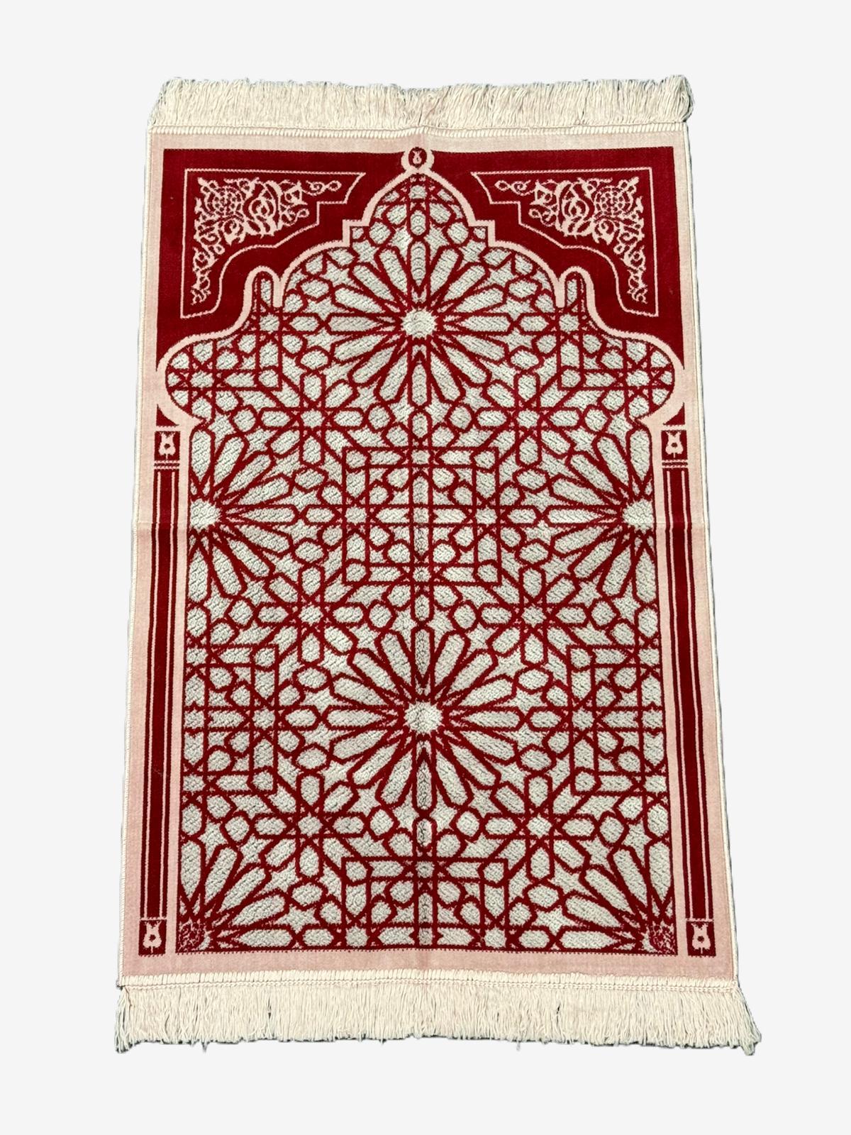 Minwal Fur Prayer Mat – Geometry Mihrab - Design 2 - Islamic Rug Sajjada Sajada Musalla Janamaz