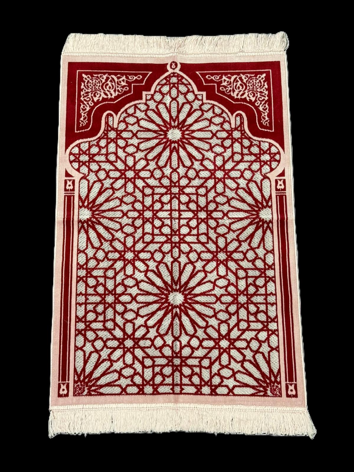 Minwal Fur Prayer Mat – Geometry Mihrab - Design 2 - Islamic Rug Sajjada Sajada Musalla Janamaz