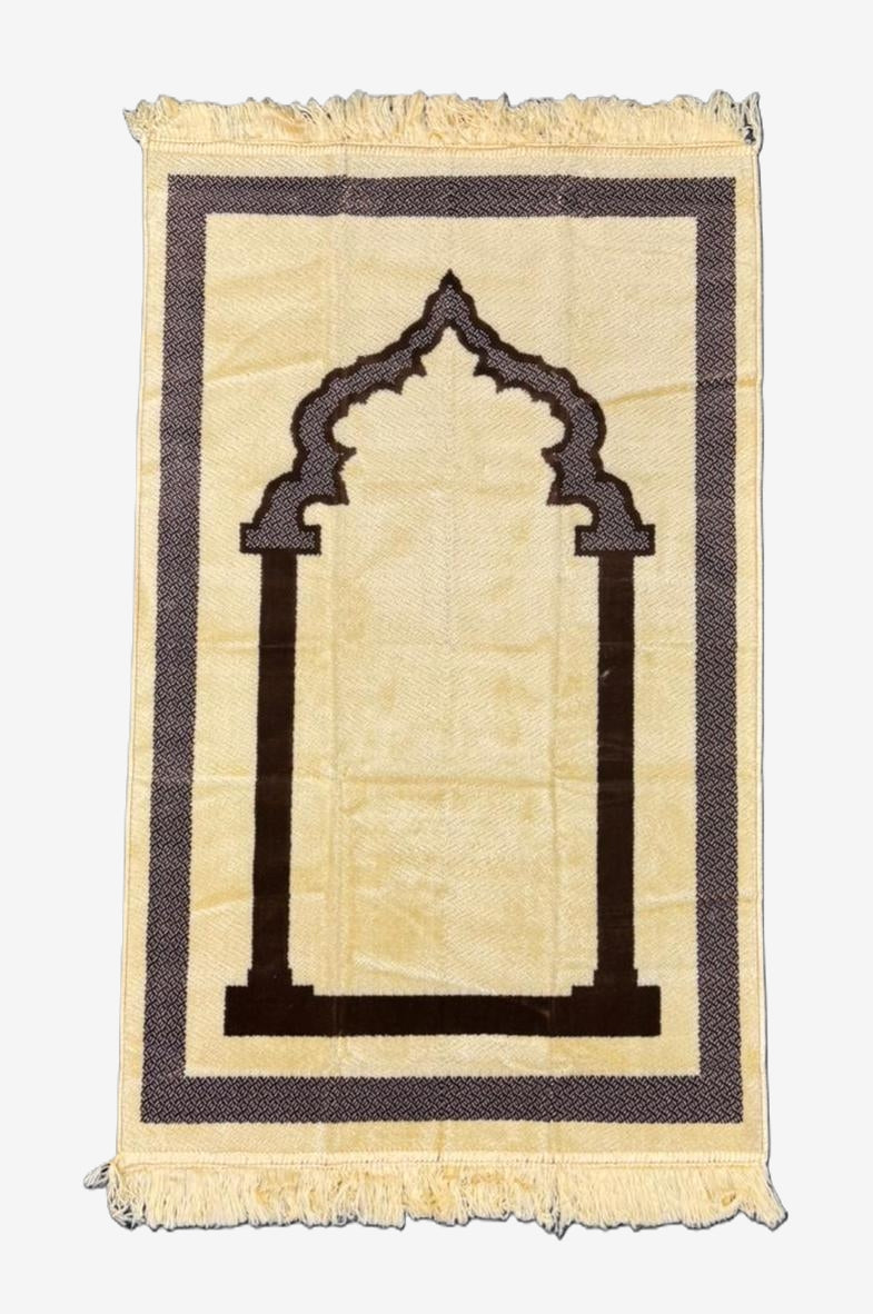 Minwal Fur Prayer Mat – Modern Arch - Design 1 - Islamic Rug Sajjada Sajada Musalla Janamaz