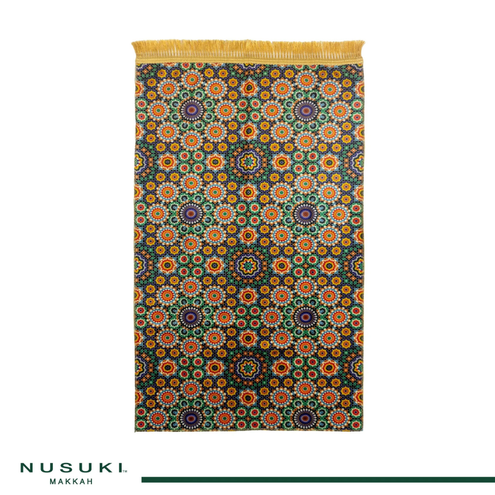 Travel Prayer Mat Islamic Art with Matching Pouch