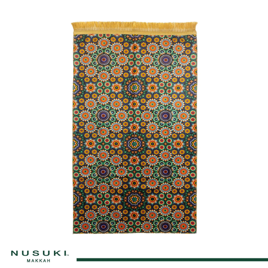 Travel Prayer Mat Islamic Art with Matching Pouch
