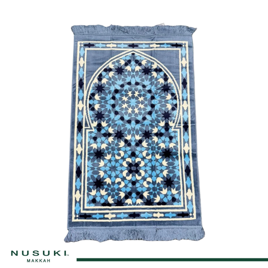 Minwal Fur Prayer Mat – Rose Arabesque - Design 5