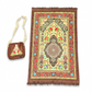 "Zadi" Travel Prayer Mat With Matching Carry Bag - Light Weight Islamic Rug Sajjada Sajada Musalla Janamaz