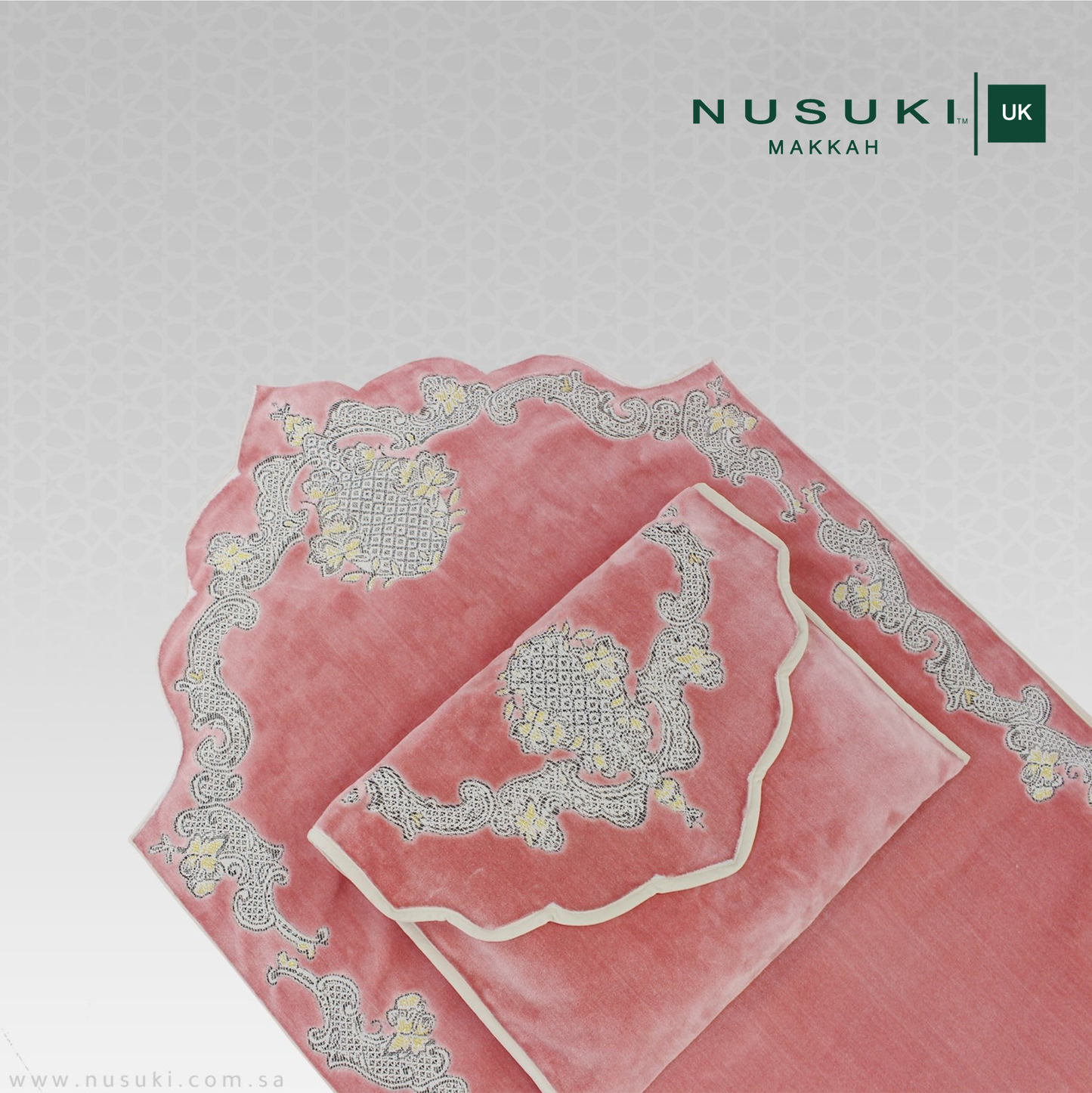 Minwal Modern Padded Prayer Mat Arched with Handbag