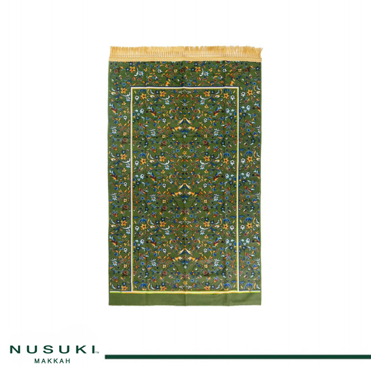 Travel Prayer Mat - Rawda Green with Bag