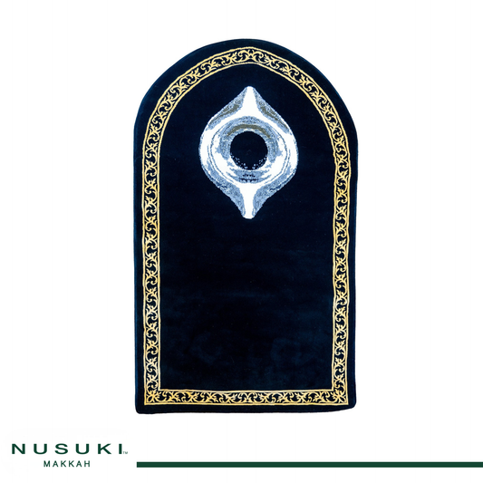 Round Black Stone Prayer Mat