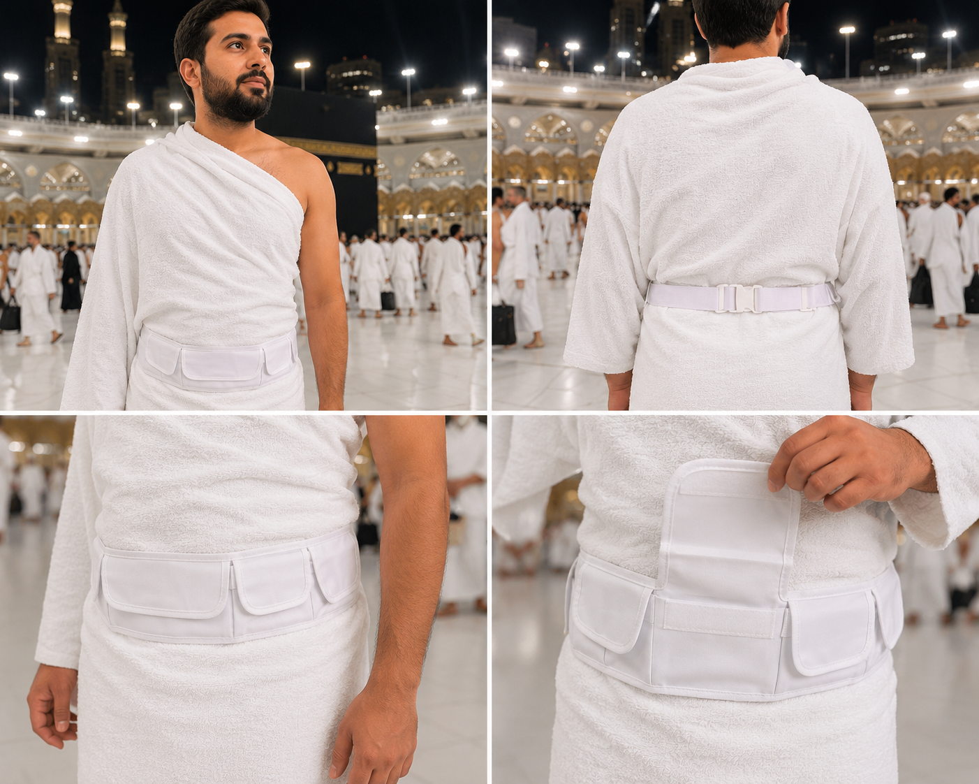 Nusuki Ihram Belt XL – Multi Pockets Adjustable Travel Waist Bag for Hajj & Umrah