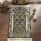 Mihrab Nusuki Premium Islamic Prayer Mat – Elegant Green Mosque Arch Design