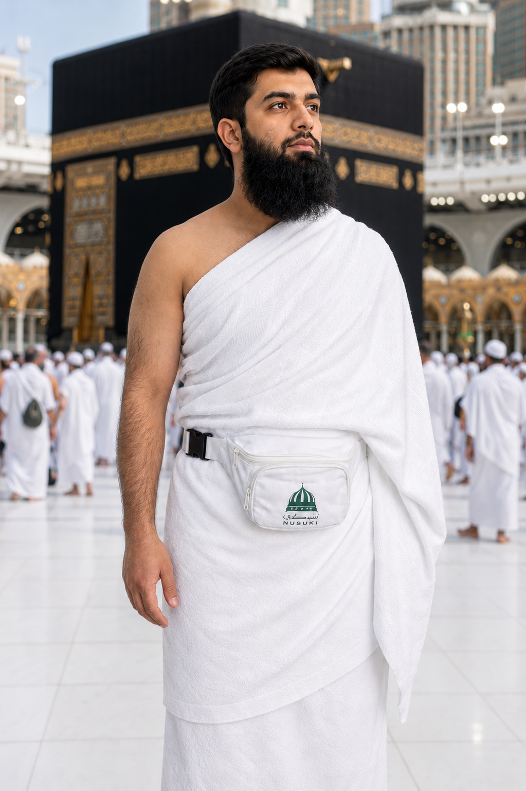 Nusuki Ihram Belt with 3 Secure Storage Pockets | Adjustable Hajj & Umrah Waist Pouch