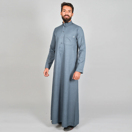 Nusuki Winter Thobe - Blue-grey