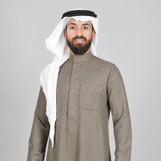 Nusuki Winter Thobe - Sand Brown