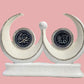 Islamic decorative model Allah Muhammad names in dual crescent design