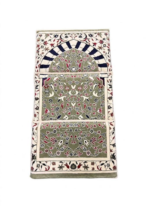 Premium Rawdah Mubarakah Foldable Prayer Mat with Backrest Support