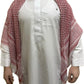 Nusuki Men’s Red Palestinian Scarf – X-Large Keffiyeh | Traditional Shemagh Wrap