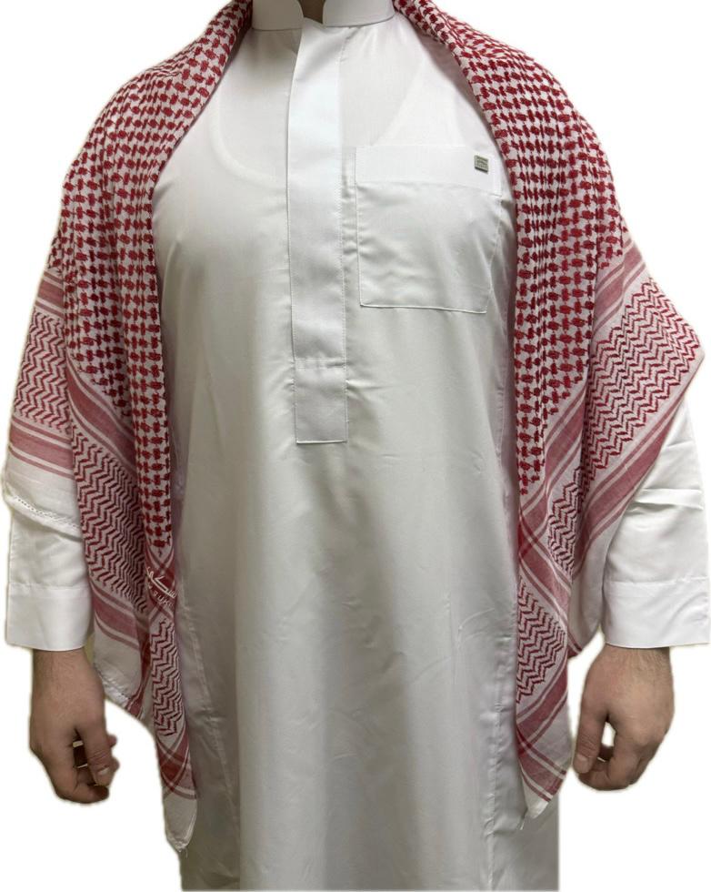 Nusuki Men’s Red Palestinian Scarf – X-Large Keffiyeh | Traditional Shemagh Wrap